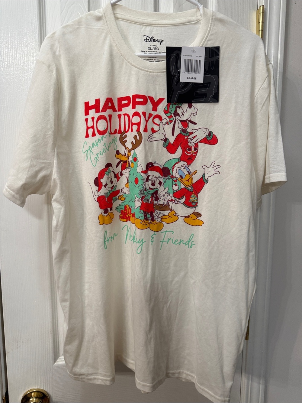 Disney White & Red 'Happy Holidays' Mickey & Friends Tee